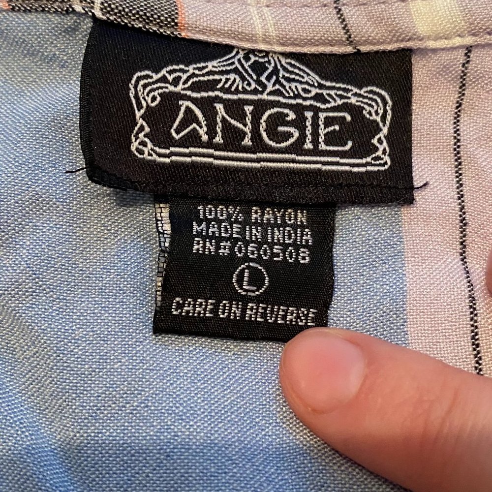 Angie Button Front Striped Blouse - Picture 3 of 4